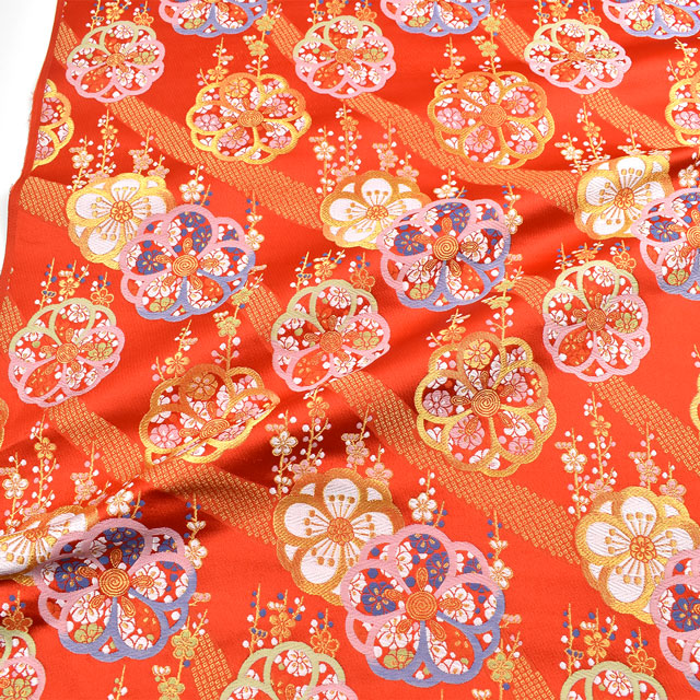 金襴生地 洛レイ四丁4号胴入2号 梅(18-10352-2) 赤 09Bh18_