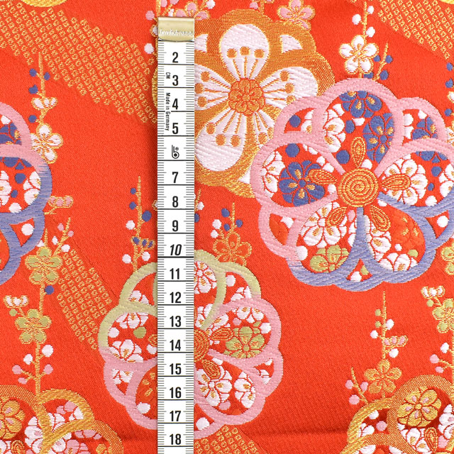 金襴生地 洛レイ四丁4号胴入2号 梅(18-10352-2) 赤 09Bh18_