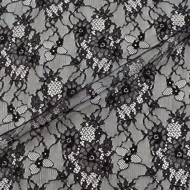 生地 フラワーブーケレース(194254) 3.黒 10Ac04_