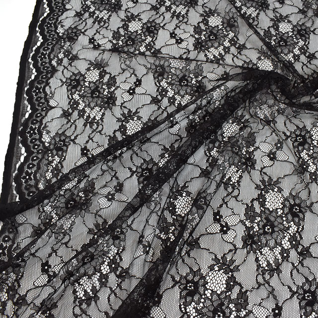 生地 フラワーブーケレース(194254) 3.黒 10Ac04_