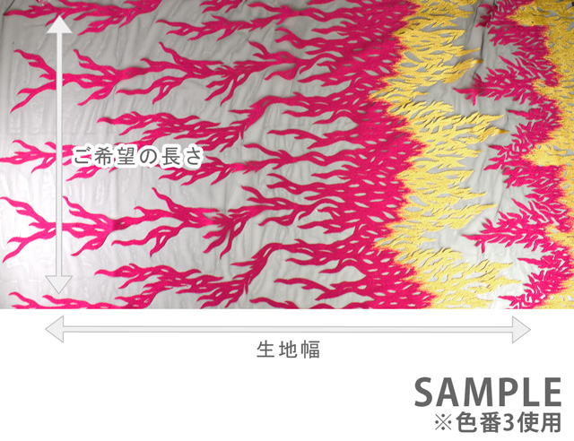 生地 ファイヤーレース (194308) 2.赤×黄×黒地 10Ac04_