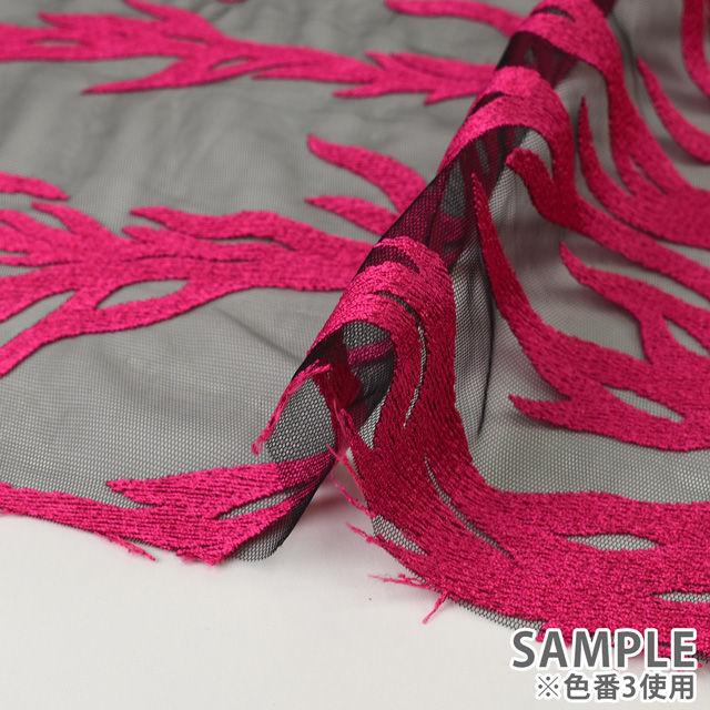 生地 ファイヤーレース (194308) 2.赤×黄×黒地 10Ac04_