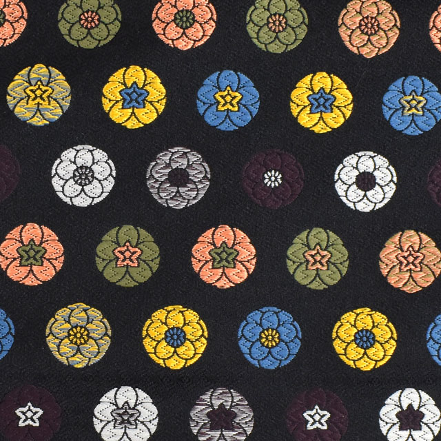 金襴生地 琳派名物裂 華雅(2-10692-2) 黒 09Bh18_