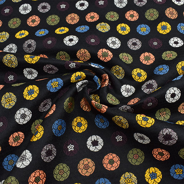 金襴生地 琳派名物裂 華雅(2-10692-2) 黒 09Bh18_