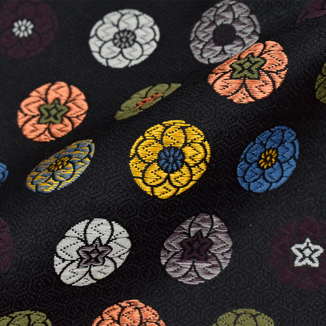 金襴生地 琳派名物裂 華雅(2-10692-2) 黒 09Bh18_