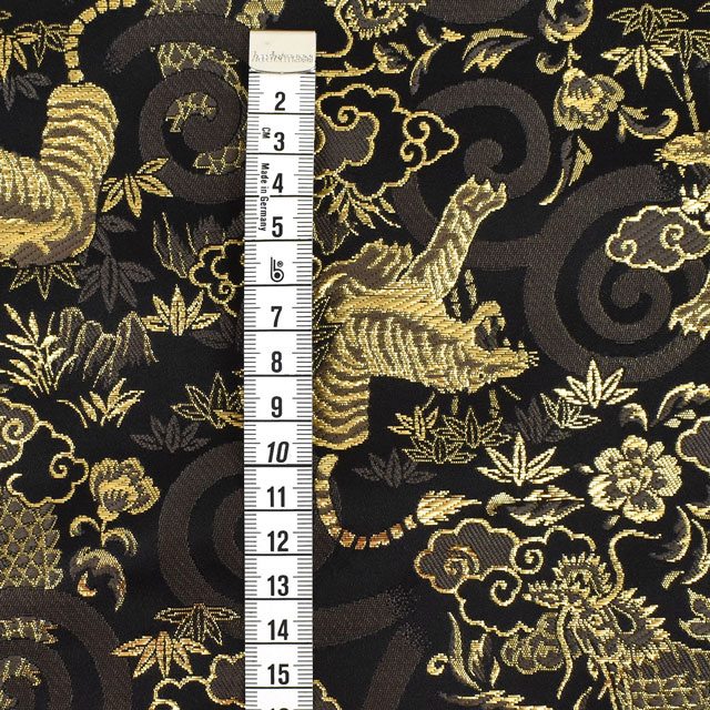 金襴生地 琳派名物裂二丁 トラ・龍(2-10882-C) 黒 09Bh18_