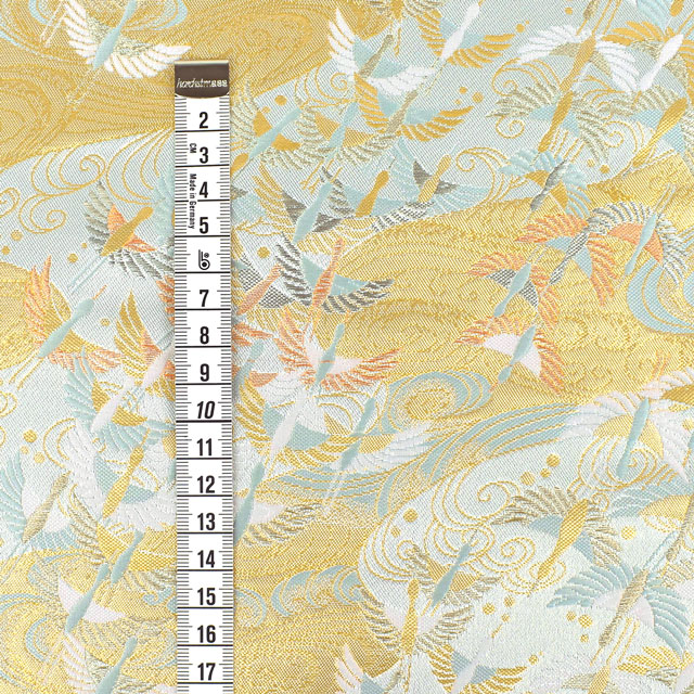 金襴生地 あすか胴入 波紋群鶴(1-9118) 翡翠 09Bh18_