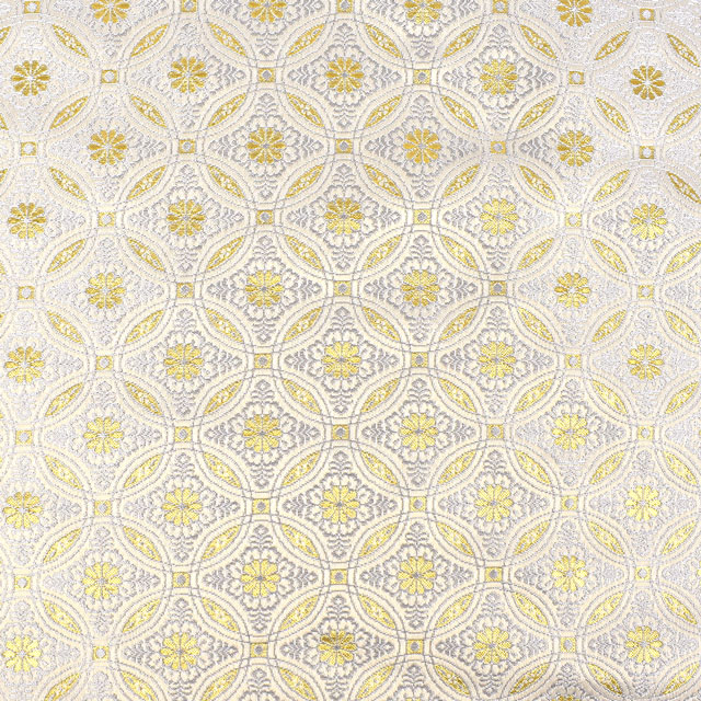 金襴生地 桂錦4号 繋ぎ丸紋(156-8950-4) 白 09Bh18_