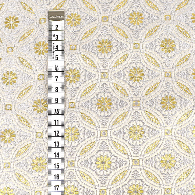 金襴生地 桂錦4号 繋ぎ丸紋(156-8950-4) 白 09Bh18_