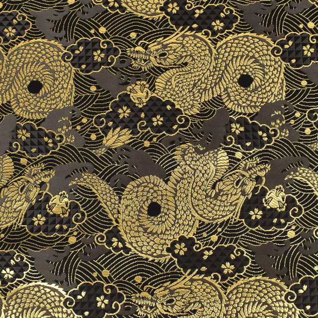 金襴生地 琳派名物裂二丁 龍(2-10926) 黒 09Bh18_