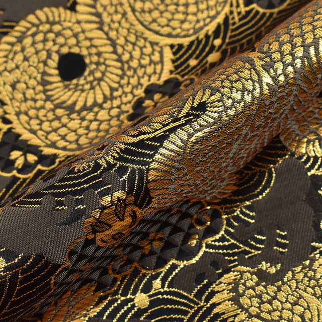 金襴生地 琳派名物裂二丁 龍(2-10926) 黒 09Bh18_