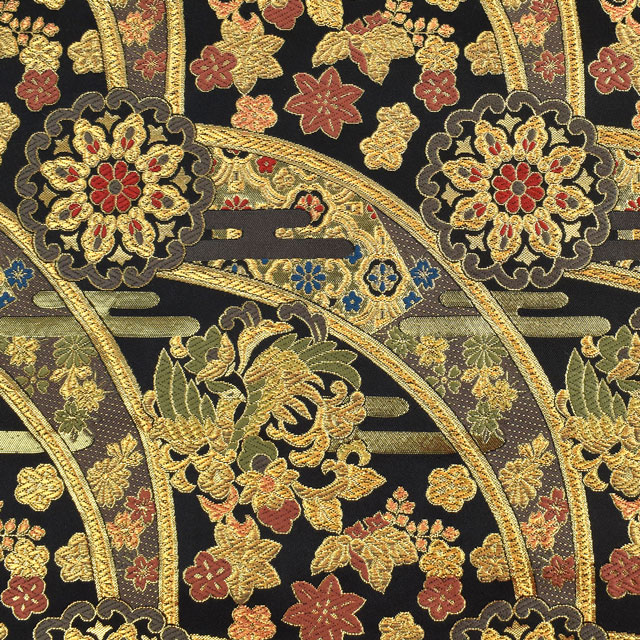 金襴生地 洛レイ四丁4号 万華鏡(2-8527-2) 黒 09Bh18_