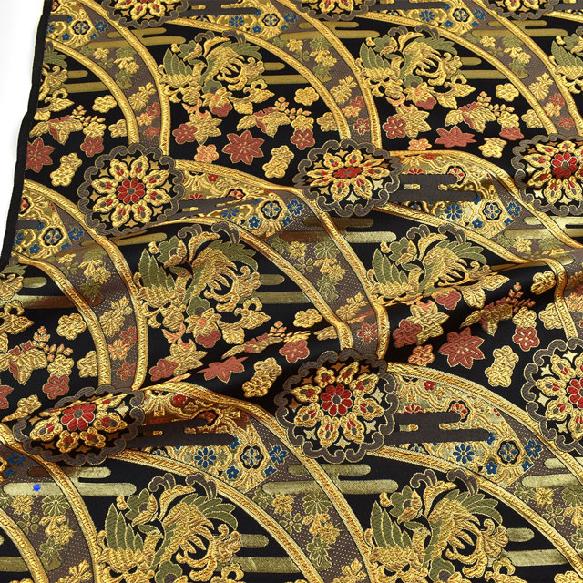 金襴生地 洛レイ四丁4号 万華鏡(2-8527-2) 黒 09Bh18_