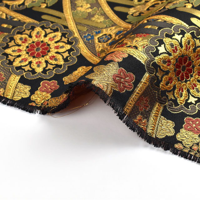 金襴生地 洛レイ四丁4号 万華鏡(2-8527-2) 黒 09Bh18_