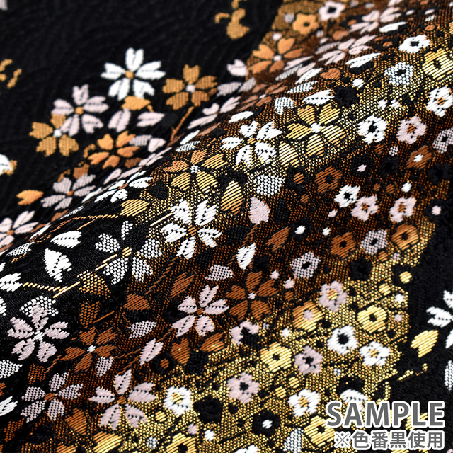 金襴生地 あすか胴入 桜(2-9852-K) 黒 09Bh18_