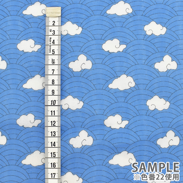 生地 和風ダブルガーゼプリント 雲文様(201024) 21.緑 99Zz99_