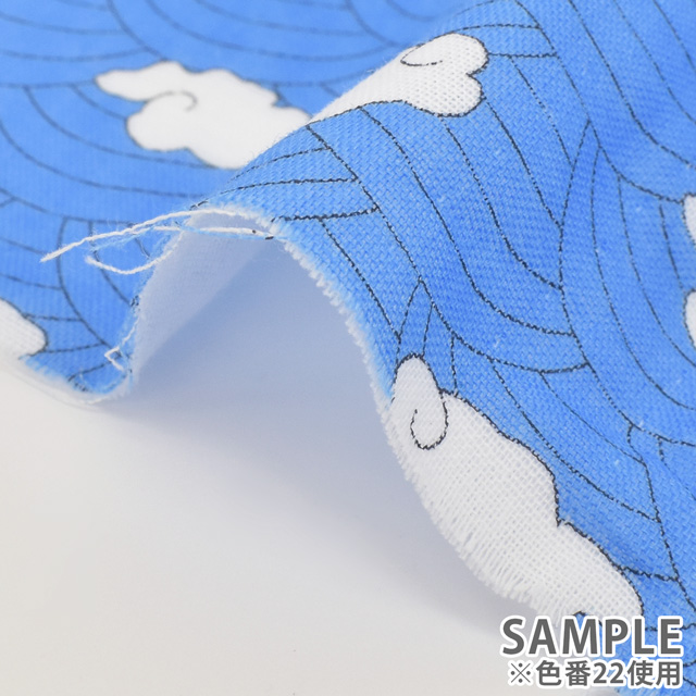 生地 和風ダブルガーゼプリント 雲文様(201024) 21.緑 99Zz99_