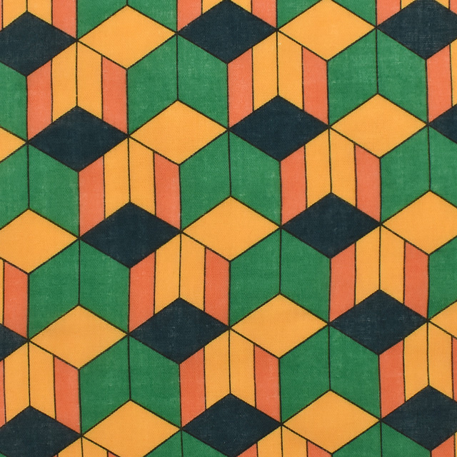 生地 和風ダブルガーゼプリント 毘沙門亀甲柄(201024) 31.黄×緑 99Zz99_