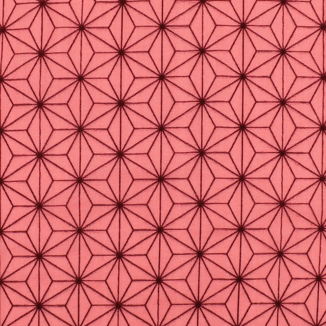 生地 和風ダブルガーゼプリント 麻の葉模様(201025) 92.ピンク 99Zz99_