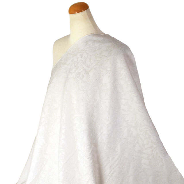 ジャガード生地 グログランツッキリJQ(203061) 1.白 10Aa05_