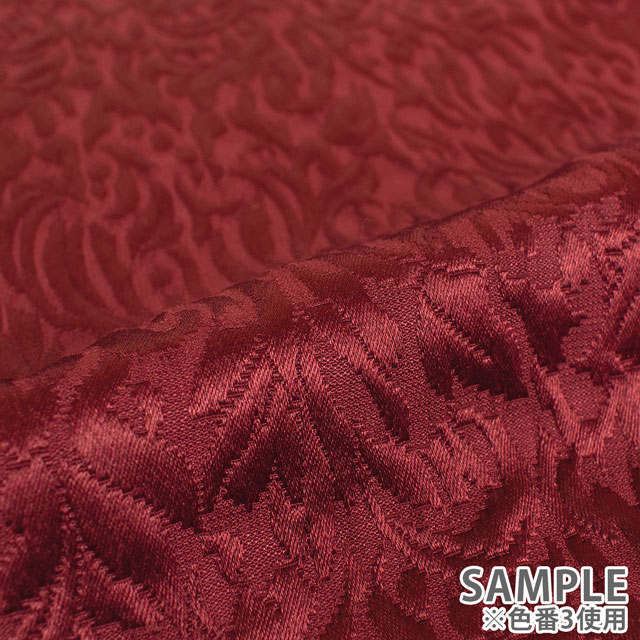 ジャガード生地 バッサーフクレJQ(203064) 3.エンジ 10Aa05_