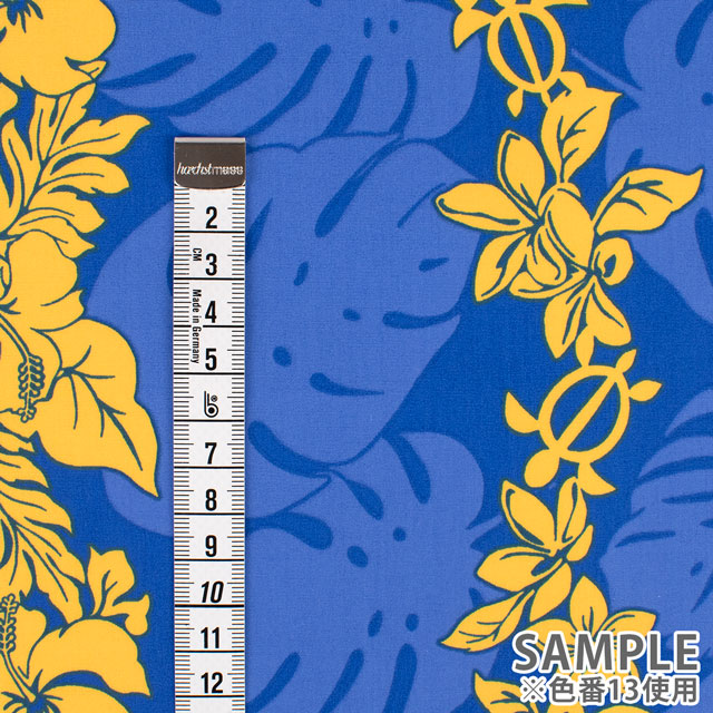 生地 T/Cブロード ハワイアンプリント ライン柄(205003) 11.フランボワーズ 09Aa01_