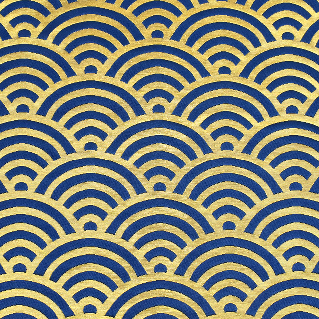 金襴生地 桂2号極上 青海波(253-2103) 青 09Bh18_