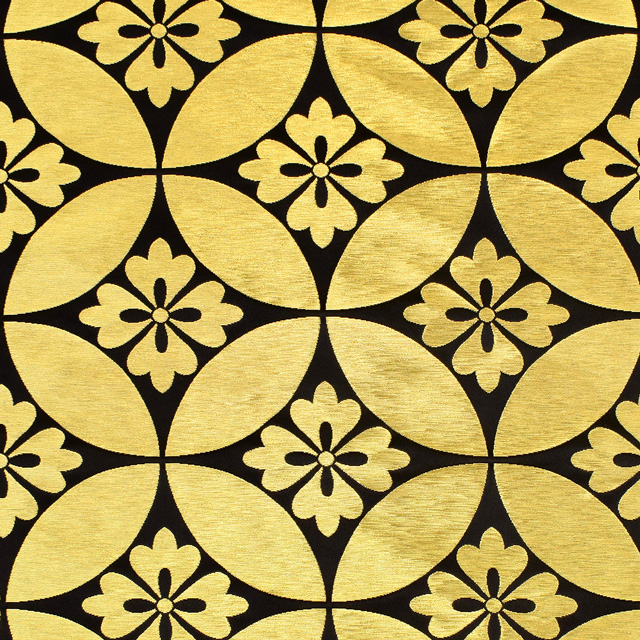 金襴生地 桂2号極上 花七宝(002-2110) 黒 09Bh18_