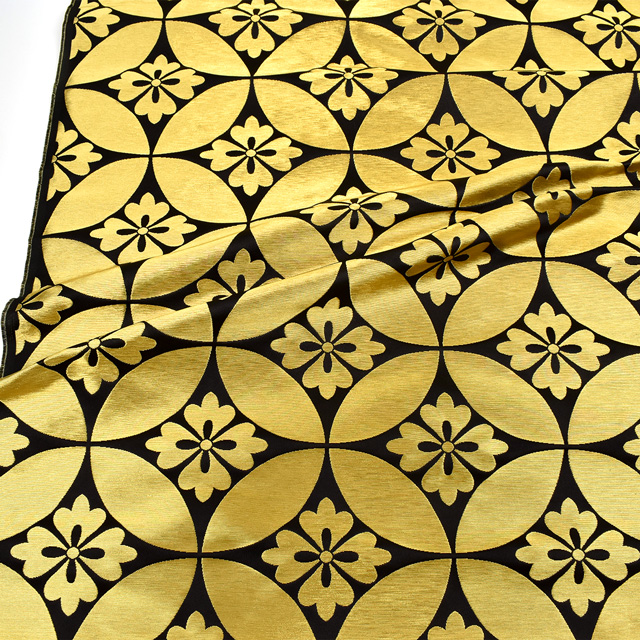 金襴生地 桂2号極上 花七宝(002-2110) 黒 09Bh18_