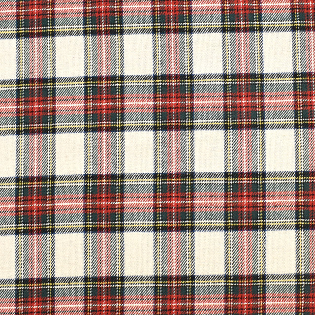 生地 ロイヤルタータン(215001) 1.オフホワイト地×赤系 09Bk22_