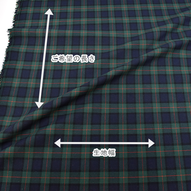 生地 ロイヤルタータン(215001) 9.グリーン×ネイビー赤ライン 09Bk22_