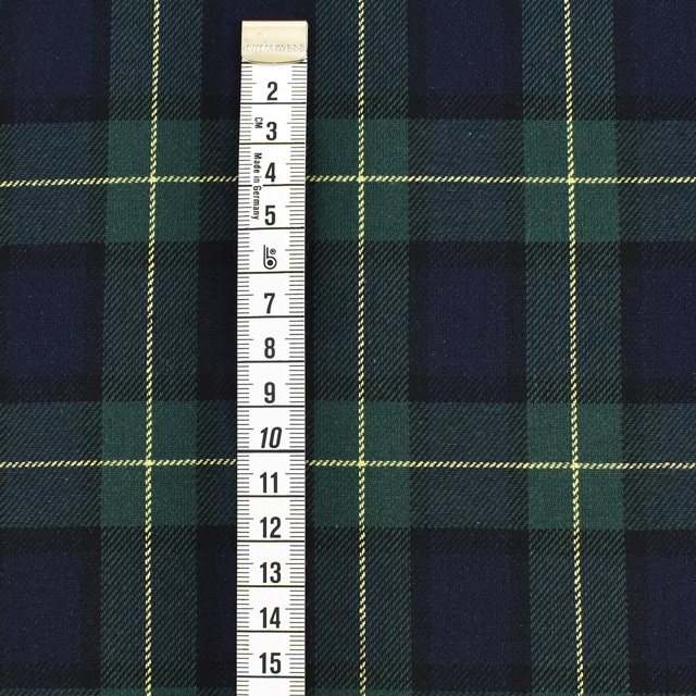 生地 ロイヤルタータン(215001) 10.グリーン×ネイビーイエローライン 09Bk22_