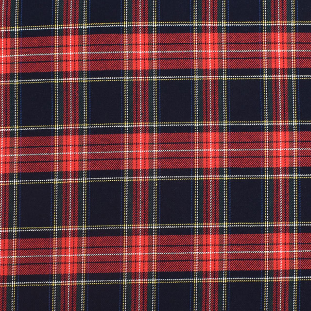 生地 ロイヤルタータン(215001) 11.赤地×ネイビー系 09Bk22_