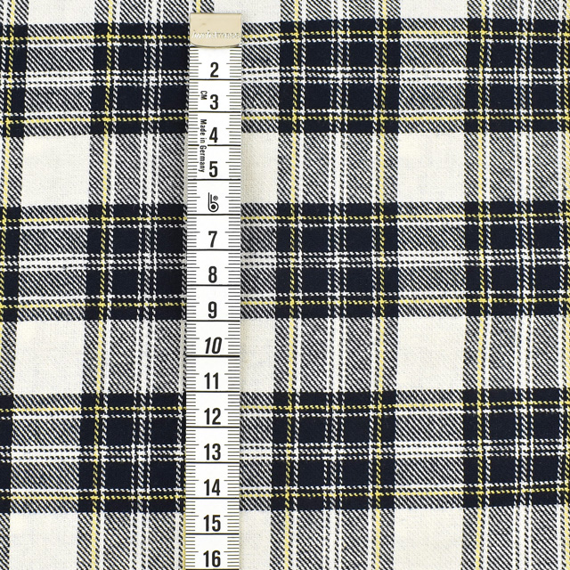 生地 ロイヤルタータン(215001) 15.オフホワイト地×ネイビー系 09Bk22_