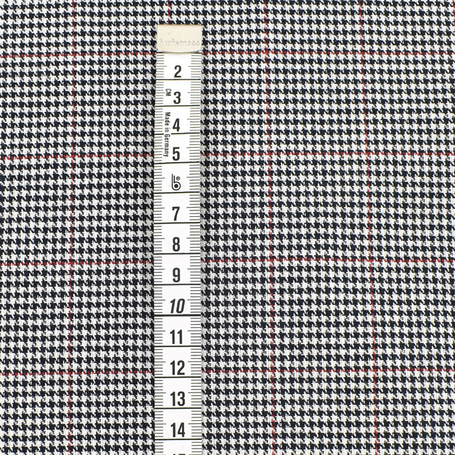 生地 ロイヤルタータン(215001) 19.黒オフ千鳥格子赤ライン 09Bk22_