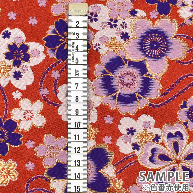 金襴生地 四丁サビ サクラ(155-2171-2) 黒 09Bh18_