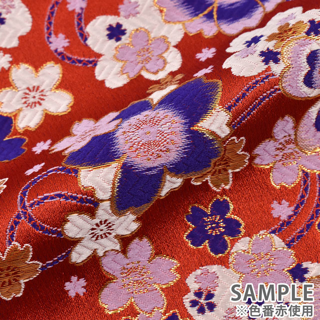 金襴生地 四丁サビ サクラ(155-2171-2) 黒 09Bh18_