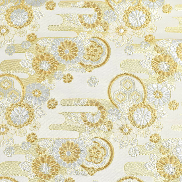 金襴生地 寿四丁4号 雲間・華(156-2181-3) 白 09Bh18_