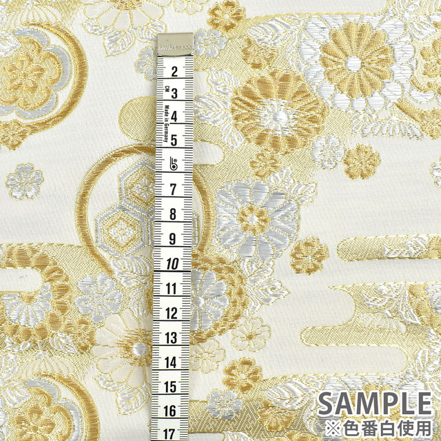 金襴生地 寿四丁4号 雲間・華(156-2181-3) 白 09Bh18_