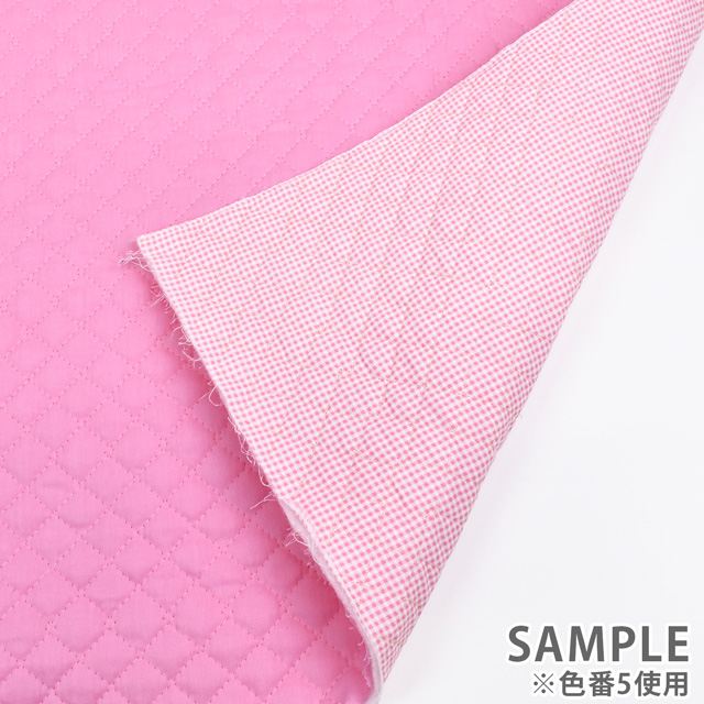 キルティング生地 リバーギンガムキルト(22-2551) 5.ピンク 09Bi20_