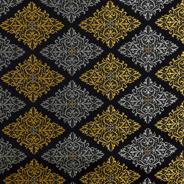 金襴生地 寿三丁2号特上 菱形(155-2221-1) 黒 09Bh18_