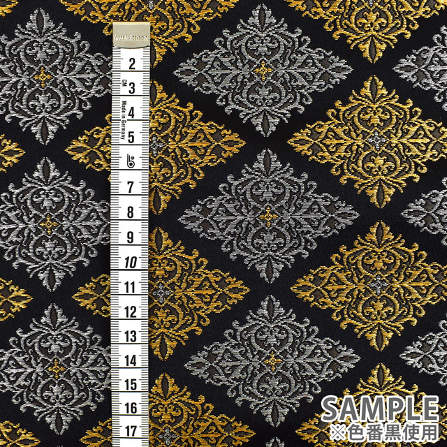 金襴生地 寿三丁2号特上 菱形(155-2221-1) 黒 09Bh18_