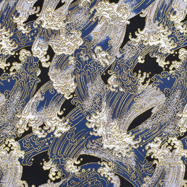 金襴生地 三丁サビ 荒波(155-2225-1) 黒 09Bh18_