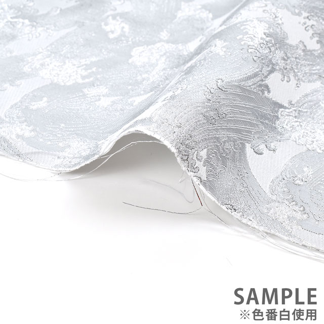 金襴生地 三丁サビ 荒波(155-2225-1) 黒 09Bh18_