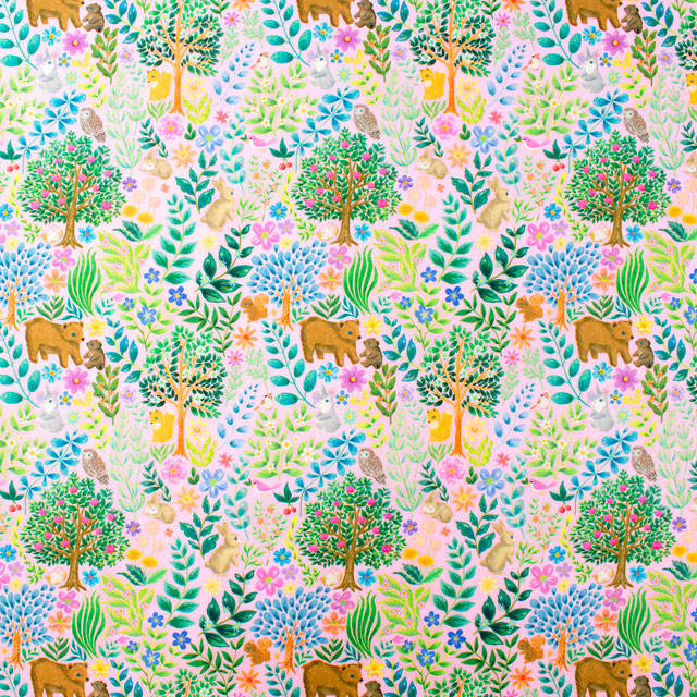 生地 22fabric -ニャンニャンファブリック- 8th collection ぺったリーフ/ローン(DP4440) 1A.ピンク 09Ae04_