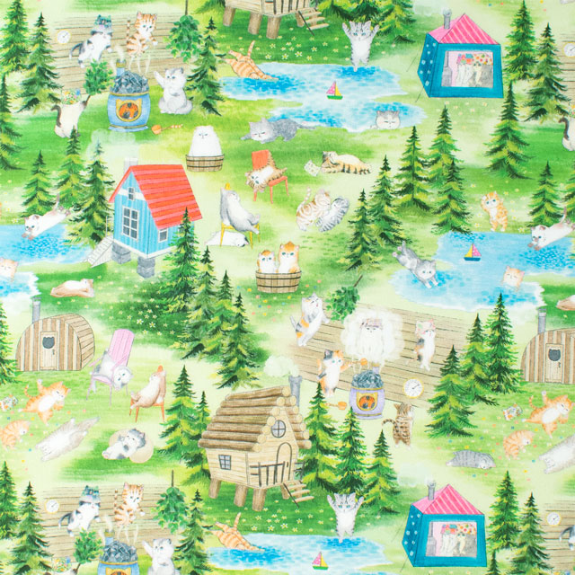 生地 22fabric -ニャンニャンファブリック- 8th collection サウナフロック/ローン(DP4440) 4A.グリーン 09Ae04_