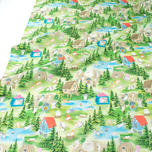 生地 22fabric -ニャンニャンファブリック- 8th collection サウナフロック/ローン(DP4440) 4A.グリーン 09Ae04_