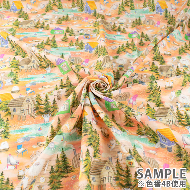 生地 22fabric -ニャンニャンファブリック- 8th collection サウナフロック/ローン(DP4440) 4A.グリーン 09Ae04_