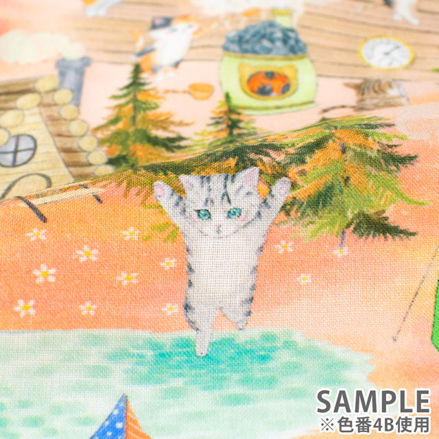 生地 22fabric -ニャンニャンファブリック- 8th collection サウナフロック/ローン(DP4440) 4A.グリーン 09Ae04_