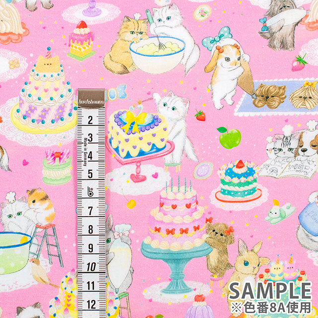 生地 22fabric -ニャンニャンファブリック- 10th collection クックキャッツ/ローン(DP-4440) 8A.ピンク 09Ac04j